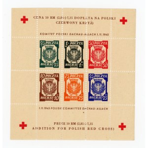 Dachau-Allach, Orzeł polski. Blok z dopłatą na PCK 2,85+7,15 zł, 1945 (241)