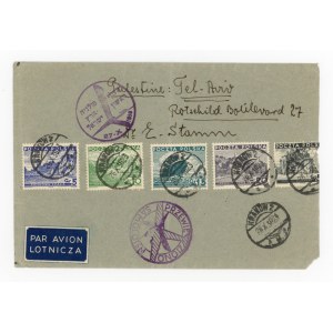 First flight to Palestine 1936 Air registered letter from Krakow to Tel Aviv (255)