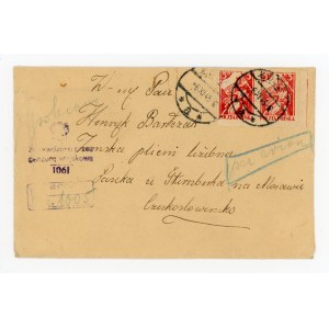 Registered letter from Lodz to Czechoslovakia 1945. military censorship 1061 (256)