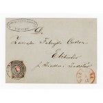 First Polish stamp 1860, in light blue and pink, on a letter from Warsaw to the Elisabeth Sugar Factory. Attestation and guarantee (301)