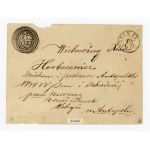 Kingdom of Poland 1860, envelope of a letter sent from Końskie to Antopol. Attestation and certificate (303)