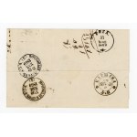 Letter from Warsaw to Riga 1869, with Polish numbered cashier 1 - Warsaw, type four squares. Guarantee (305)