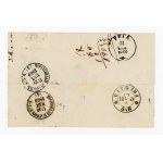 Letter from Warsaw to Riga 1869, with Polish numbered cashier 1 - Warsaw, type four squares. Guarantee (305)