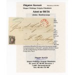 First Polish stamp 1860, in blue/carmine, on a clipped wrapper of a letter sent from Warsaw to St. Petersburg. Attestation and guarantee (306)
