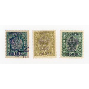 Przemysl, set of 3 Austrian toll stamps, with local overprint, 1918. guaranteed (310)