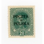 Cracow issue 1919, stamp for 20 h. with first form overprint. Guarantee (347)