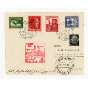 Graf Zeppelin, 1939. air letter from Frankfurt to Gorlitz/Zgorzelec (370)