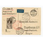 Hindenburg, 1936. postcard to Myslowice, transported by airship LZ 129 Hindenburg (375)