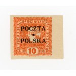 Cracow issue 1919, stamp for 10 h. with overprint of form IIC from item 40. Guarantee (645)