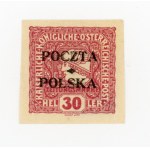 Cracow issue 1919, stamp for 30 h. with overprint of form IIC from item 22. Guarantee (646)