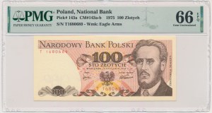 100 złotych 1975 - T - PMG 66 EPQ - WYJĄTKOWO RZADKIE