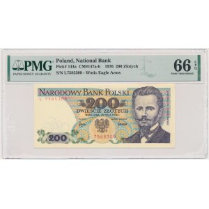 200 złotych 1976 - L - PMG 66 EPQ - BARDZO RZADKIE