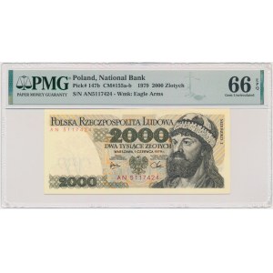 2.000 złotych 1979 - AN - PMG 66 EPQ - RZADKIE