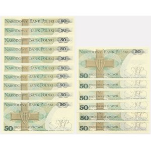 Zestaw, 50 złotych 1988 (ok. 16 szt.)