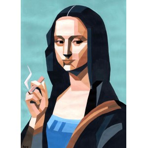 Karolina RYCHEL (geb. 2000), Mona mit einer Feder, 2025