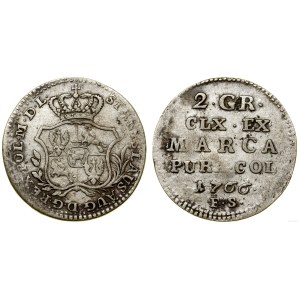 Poland, half zloty (2 silver pennies), 1766 FS, Warsaw