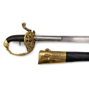 Russian naval officer's sabre combined with double-barrelled percussion pistol