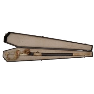Royal Navy sabre, model 1827 in case, presented to Vice-Admiral Edoardo Tholosan