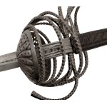 Rapier with belt basket and mussel guard