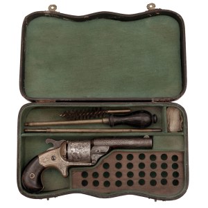 Etched and engraved nipple cartridge revolver, Moore's Patent Firearms Co.