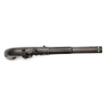 Rare percussion pistol, single-shot butt with sliding breech, William Walker Marston