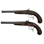 Pair of percussion pistols in cartridge, Antonín Vincenc Lebeda