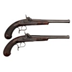 Pair of percussion pistols in cartridge, Antonín Vincenc Lebeda