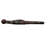 Flintlock officer's pistol with folding bayonet in cartridge