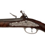 Pair of luxury flintlock pistols in silver mount, Giesu Mutti