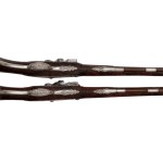 Pair of luxury flintlock pistols in silver mount, Giesu Mutti