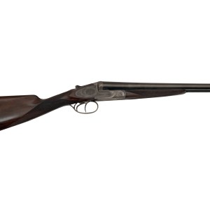 Engraved and gold inlaid double barrel shotgun with side locks, Defourny system, by Jindřich Holeček