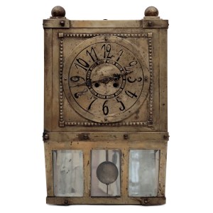 Art Nouveau wall clock in brass