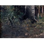 Forest path at sunset in Adolf Kaufmann's paintings
