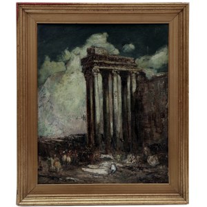 Řecký chrám s figurální stafáží, Adolphe Monticelli