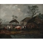 Feeding farm animals in Friedrich Voltz's paintings