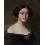 Portrait of a young lady with a rose in Robert Theer's paintings