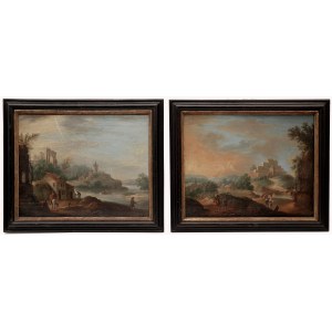 A couple of landscape paintings in Georg Schneider's paintings