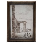 Veduta of Venice with a view of the bridge by Francesco Guardi