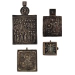 Four bronze orthodox icons