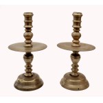 Paired early baroque candlesticks