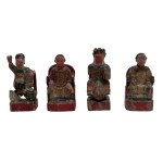4 Chinese wooden sculptures