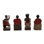 4 Chinese wooden sculptures