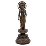 Finely carved wooden statue of Jūichimen Kannon (Avalokiteshvary)