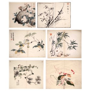 6 woodcuts, by Chikuseki and Hu Zhengyan