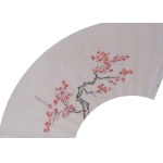 Fan with red maple motif