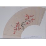 Fan with red maple motif
