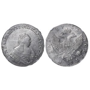 Russian Empire, 1 Rouble, 1753 year, MMD-IP, NGC, AU 53