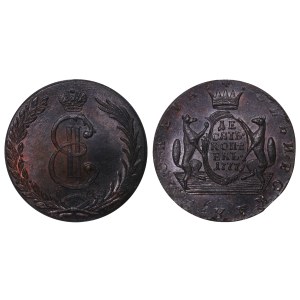 Impero russo, Siberia, 10 copechi, anno 1777, KM, NGC, MS 63 BN