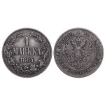 Russian Empire, Finland, 1 Markka, 1864 year, S