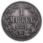 Russian Empire, Finland, 1 Markka, 1864 year, S